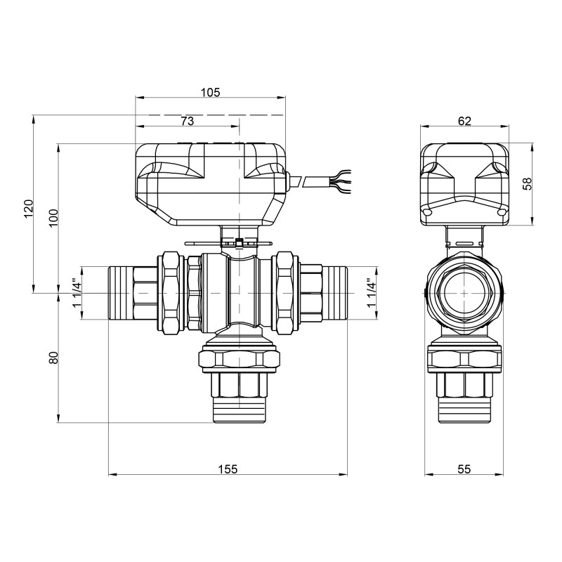 Icma Кран кульовий зонний 1" 1/4 №344 (82344AG0553)