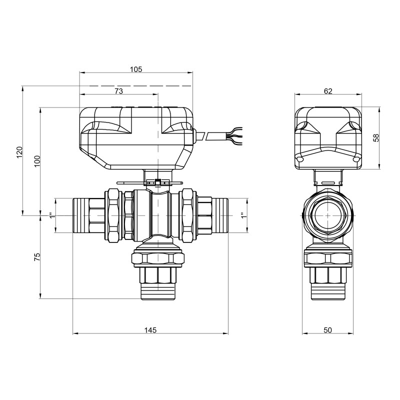 Icma Кран кульовий зонний 1" №344 (82344AF0553)