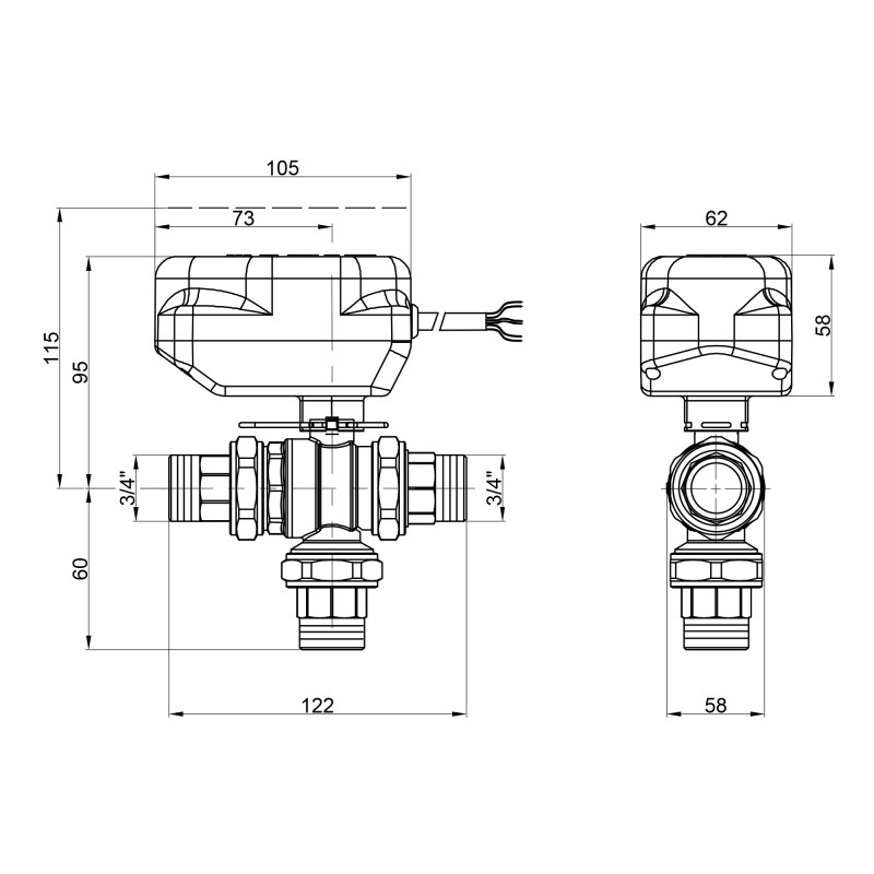 Icma Кран кульовий зонний 3/4" №344 (82344AE0553)