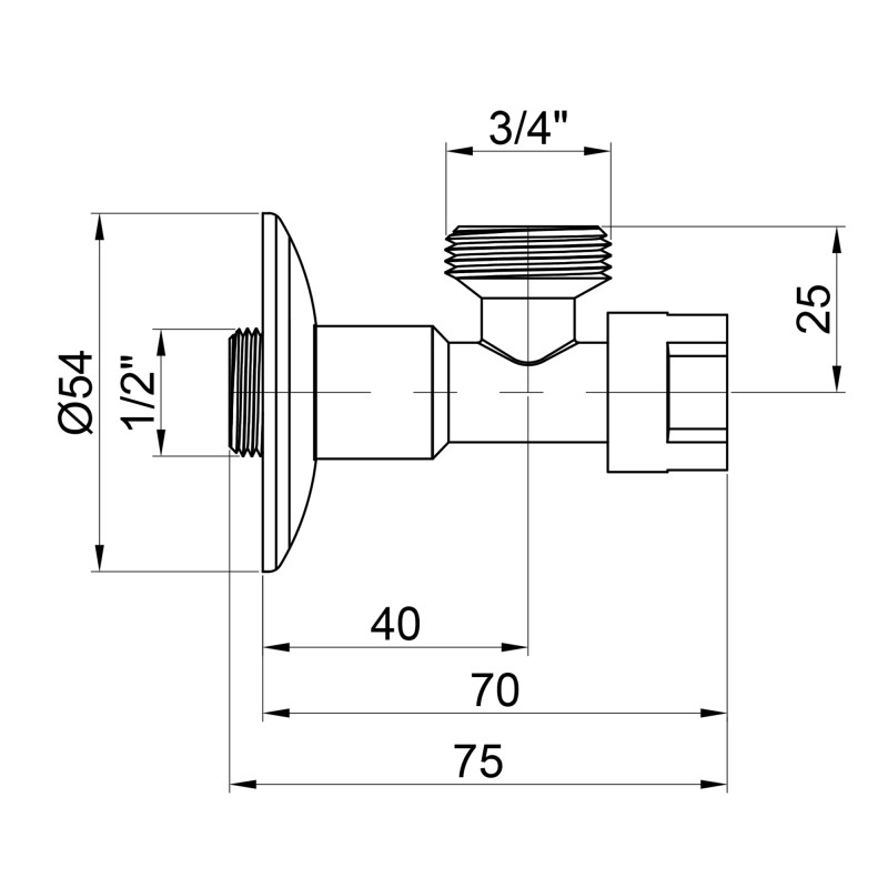 Icma Кран приладовий буксовий 1/2" х3/4" кутовий №519 (90519AE07)