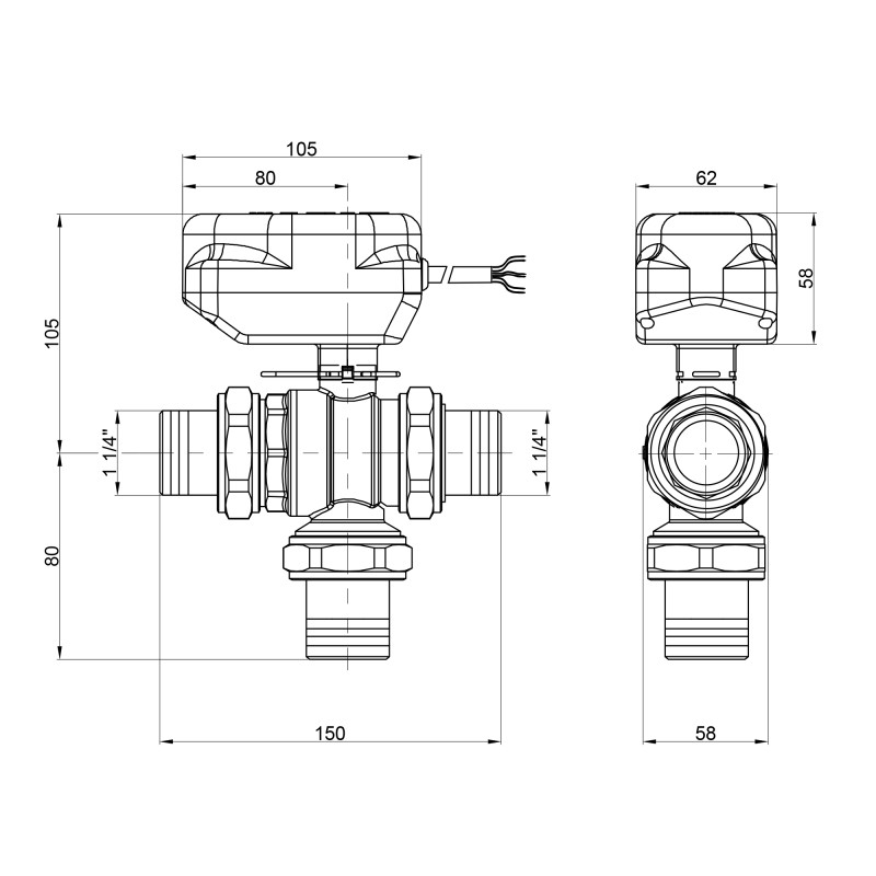 Icma Кран кульовий зонний 1" 1/4 №343 (82343AG0553)