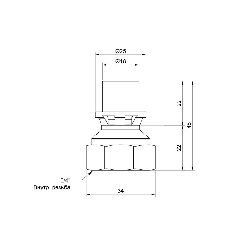Icma Перехідник прес 16х3/4" ВР №401 (81401AEGH06)