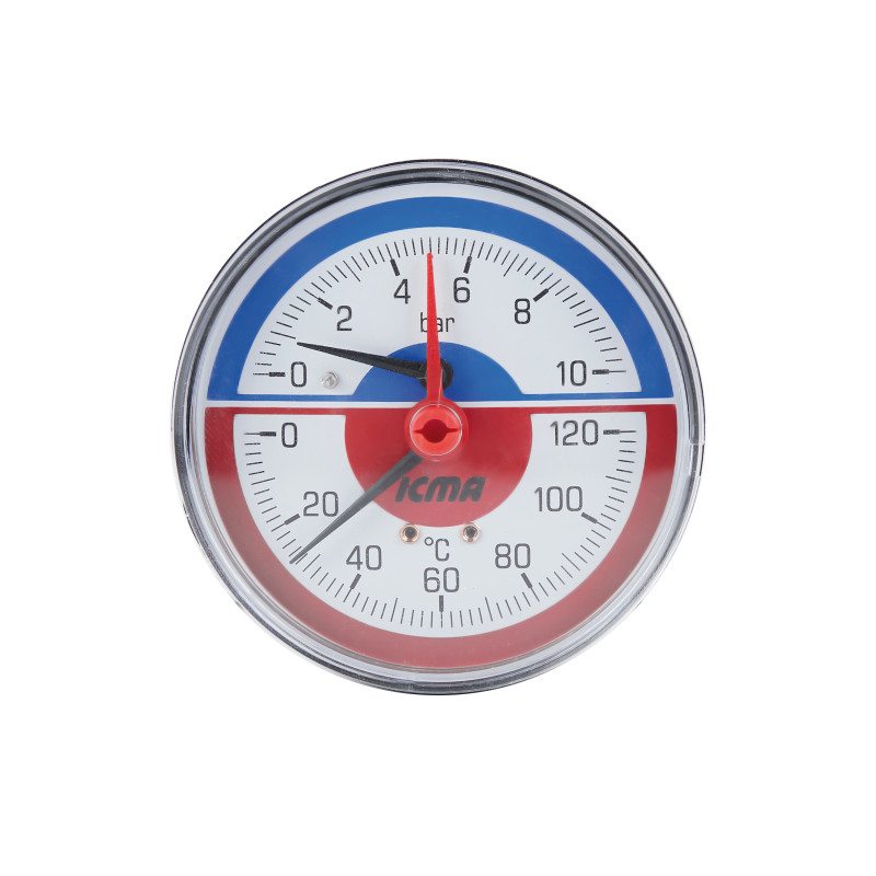 Icma Термоманометр 1/2" 0-10 бар, заднє підключення №259 (91259AD10120)