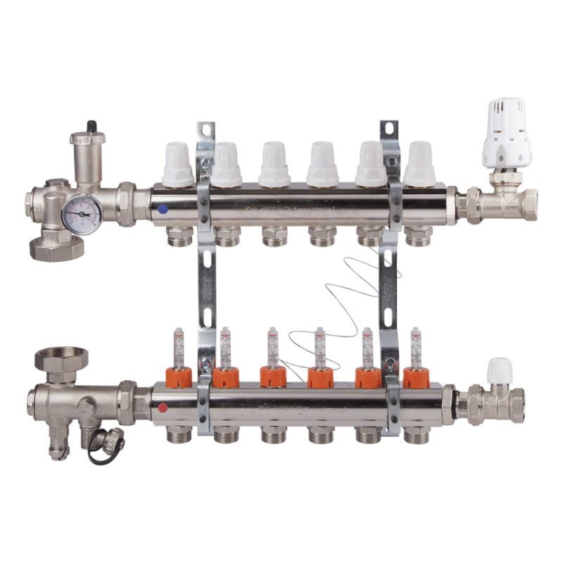 Колекторна група Icma 3/4" 6 виходів, з витратоміром №A3K013 (A3K013APK06)