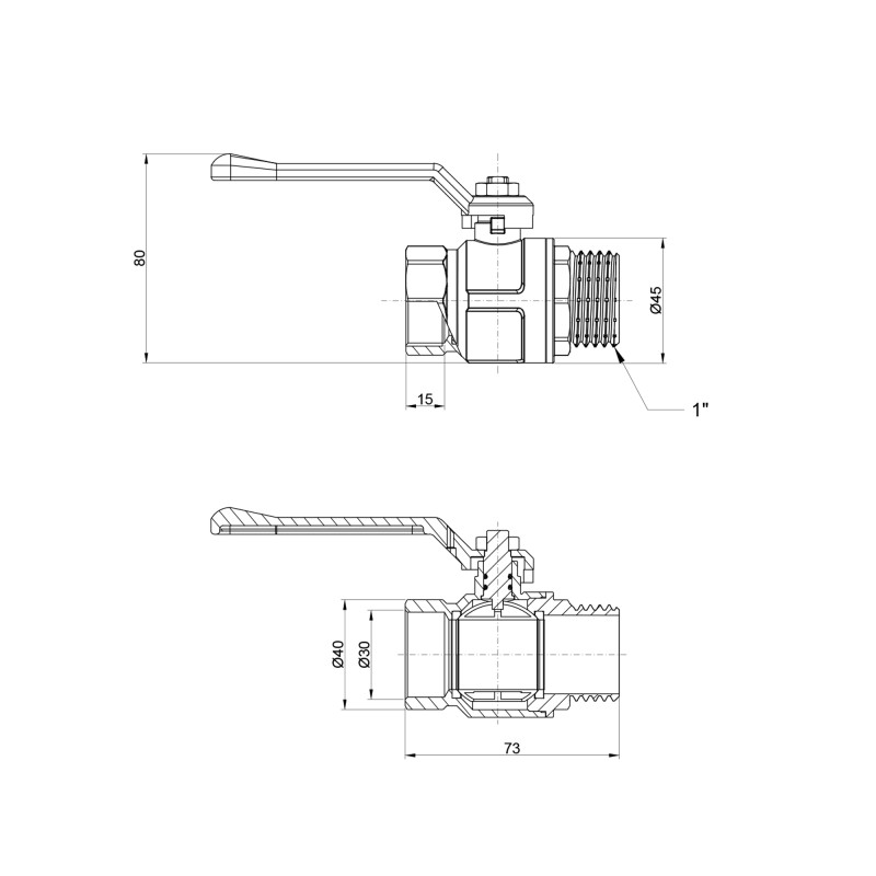 Icma Кран кульовий 1" прямий №352 (87352AF11)