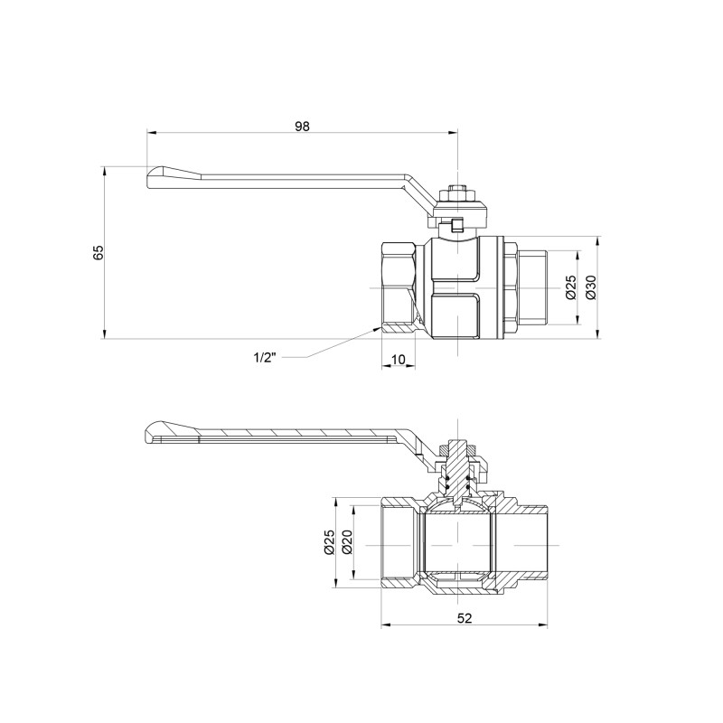 Icma Кран кульовий 1/2" прямий №350 (87350AD11)