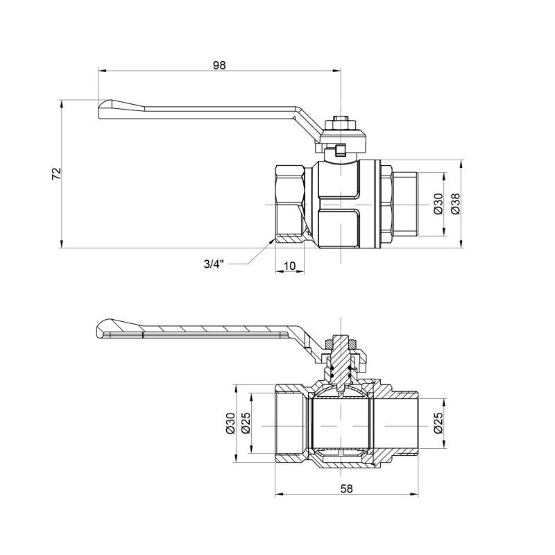 Icma Кран кульовий 3/4" прямий №350 (87350AE11)