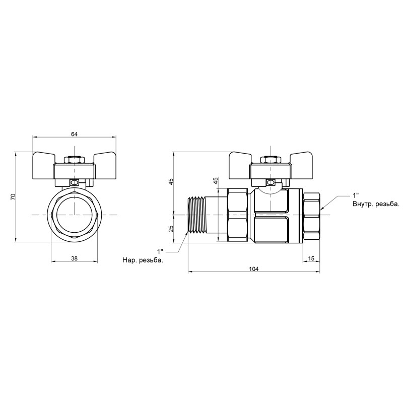 Icma Кран кульовий "Американка" Blue 1" з антипротіканням прямий №215 (87215AF12)