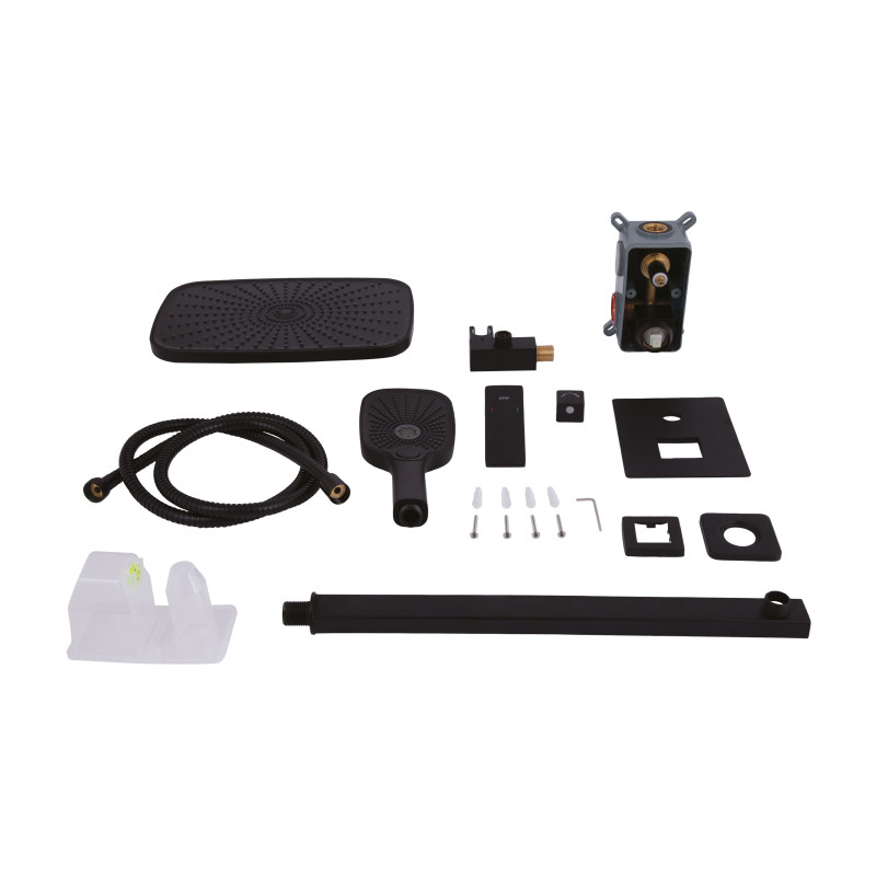 Qtap Душова система для душу Gemini прихованого монтажу на два споживача QTGEM113BLM45697 Black Matt