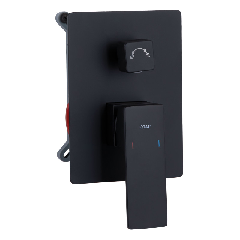 Qtap Душова система для душу Gemini прихованого монтажу на два споживача QTGEM113BLM45697 Black Matt