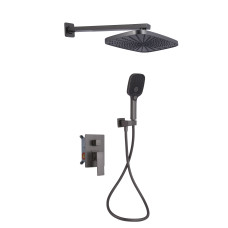Qtap Душова система для душу Gemini прихованого монтажу на два споживача QTGEM113GMB45698 Gunmetal Black PVD
