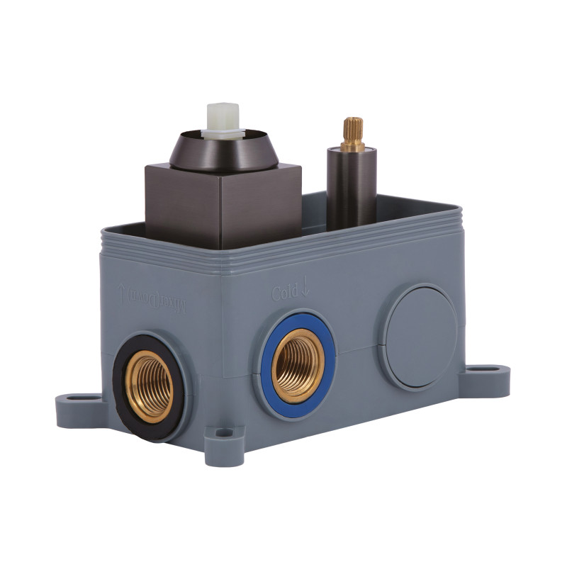 Qtap Душова система для душу Gemini прихованого монтажу на два споживача QTGEM113GMB45698 Gunmetal Black PVD