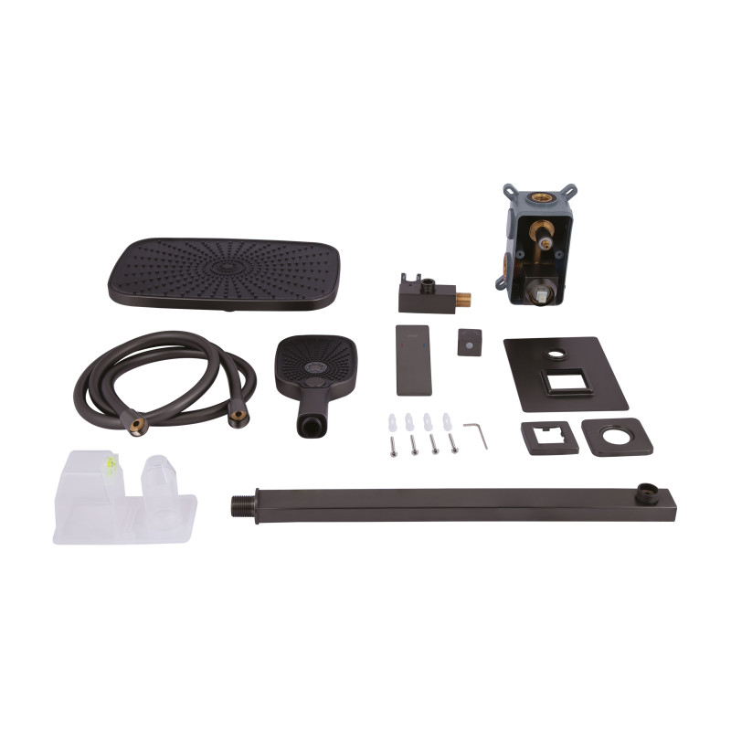 Qtap Душова система для душу Gemini прихованого монтажу на два споживача QTGEM113GMB45698 Gunmetal Black PVD