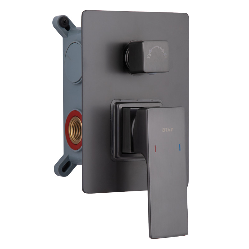 Qtap Душова система для душу Gemini прихованого монтажу на два споживача QTGEM113GMB45698 Gunmetal Black PVD