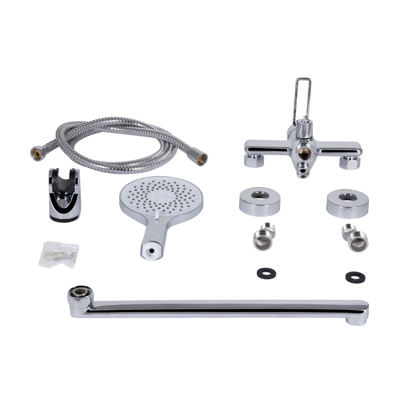 Qtap Змішувач для ванни Taurus з довгим поворотним виливом (з душовим гарнітуром) QTTAU260CRM45663 Chrome