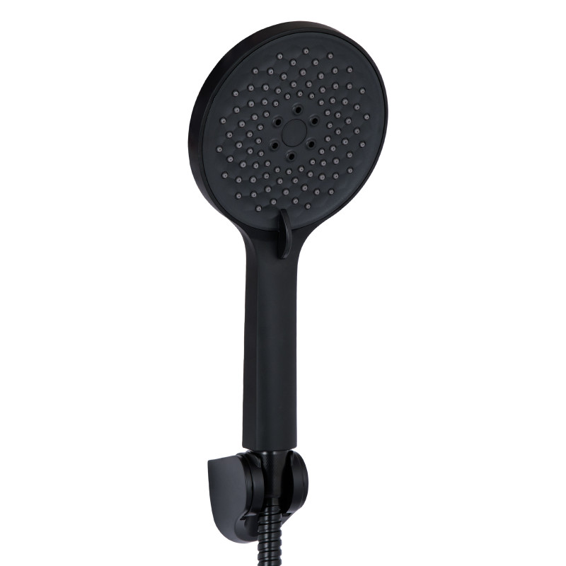 Qtap Змішувач для ванни Taurus з довгим поворотним виливом (з душовим гарнітуром) QTTAU260BLM45664 Black Matt