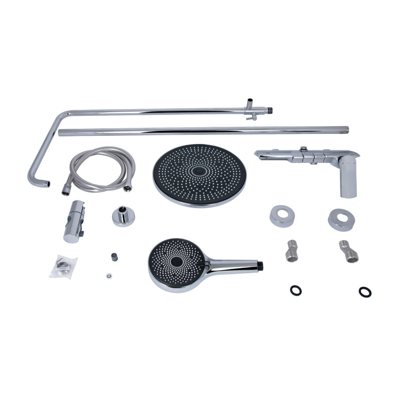 Qtap Душова система універсальна Slavonice на три споживача (з виливом) QTSLA111CRM45904 Chrome