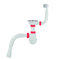 Polmark Сифон для миття 3 1/2"x40 з різьбовим випуском 40x40/50 та гнучким переливом PM 40 SF 20 05 (05)