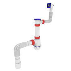 Polmark Сифон для мийки 1 1/2"x40 з різьбовим вупуском/з гофоротрубою 40x40/50 PM 40 SF 20 09 (09)