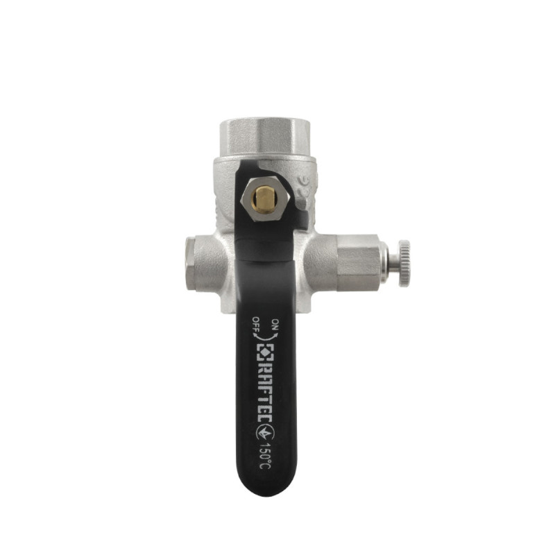 Raftec Кран кульовий з дренажем BLACK DN15 1/2" ВВ WDRH01