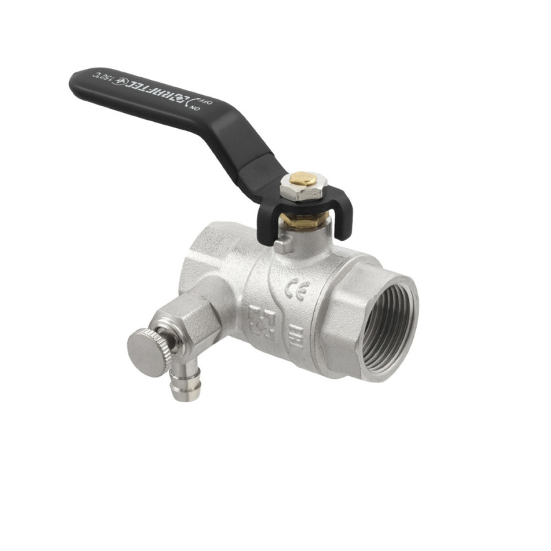 Raftec Кран кульовий з дренажем BLACK DN20 3/4" ВВ WDRH02