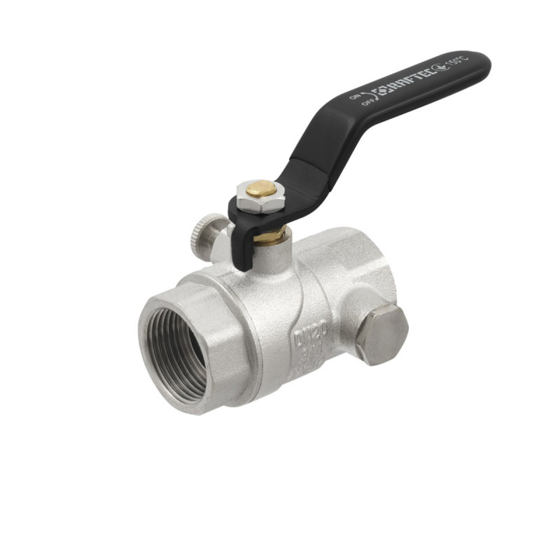 Raftec Кран кульовий з дренажем BLACK DN20 3/4" ВВ WDRH02