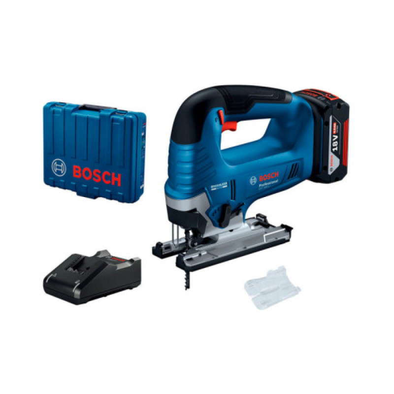 BOSCH Лобзик GST 185-LI, акумуляторний 18В, Акб 4Аг, 0-3500 об/хв, хід 26мм, кейс, 2кг (06015B3023)