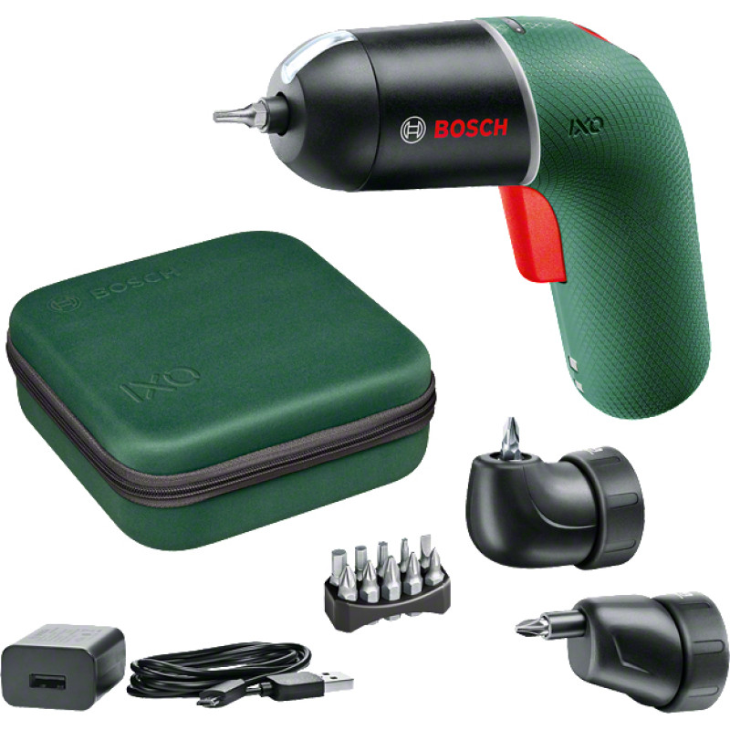 BOSCH Шуруповерт IXO VI (full), 4.5 Нм, 10 біт, 2 насадки, кейс (06039C7122)