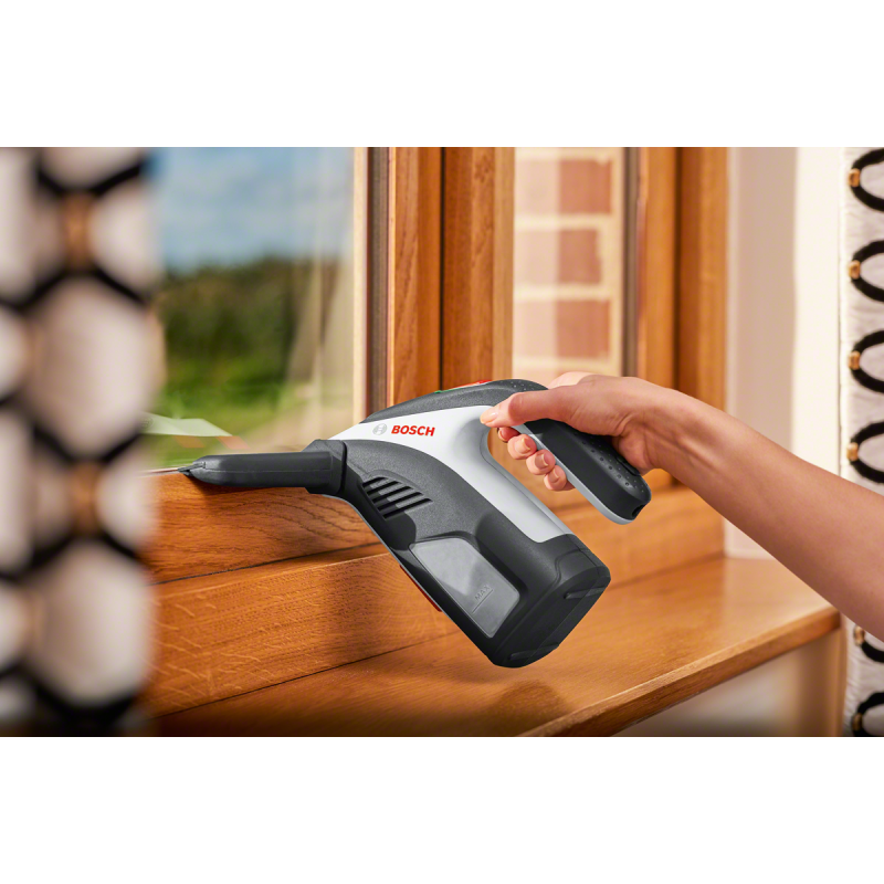 BOSCH Пилосос GlassVAC, акумуляторний, для миття вікон, 3.6*2 Ач, контейнер 0.1 Л, 0.7 кг, +насадки і пульв. (06008B7000)