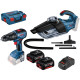 BOSCH Набір із двох акумуляторних інструментів 18В дриль-шурупокрут GSR 18V-50 пилосмок GAS 18V-1 швидкий зарядний пристрій GAL 1880 CV акб 2х5А·год кейс L-BOXX (0615990M44)