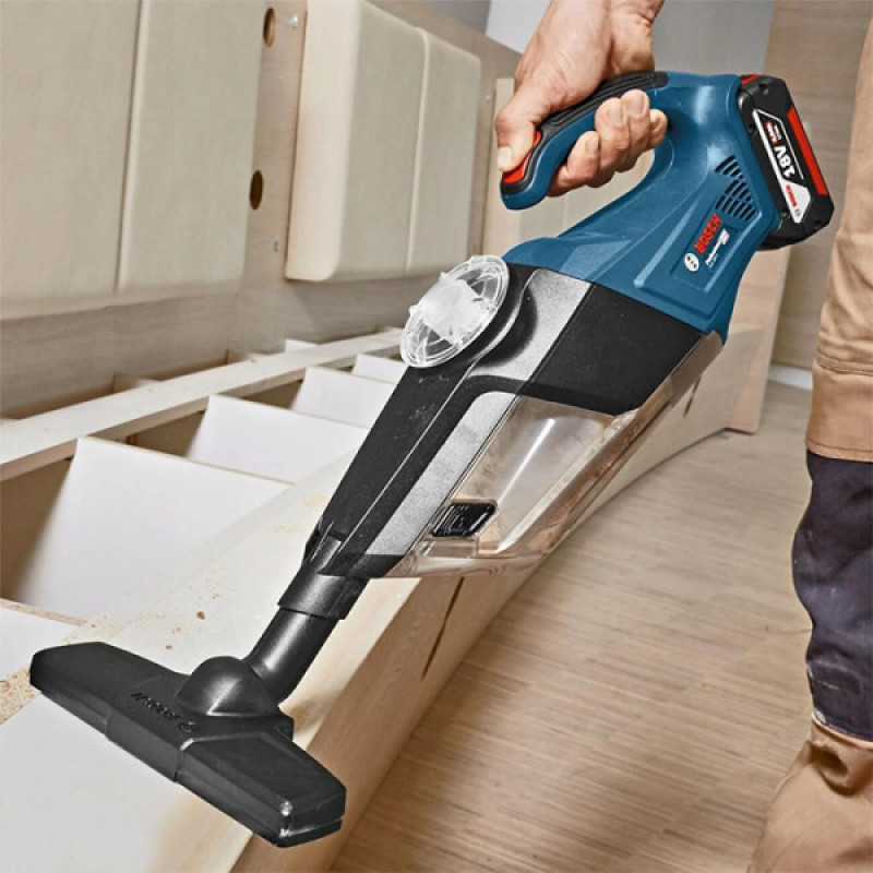 BOSCH Набір із двох акумуляторних інструментів 18В дриль-шурупокрут GSR 18V-50 пилосмок GAS 18V-1 швидкий зарядний пристрій GAL 1880 CV акб 2х5А·год кейс L-BOXX (0615990M44)