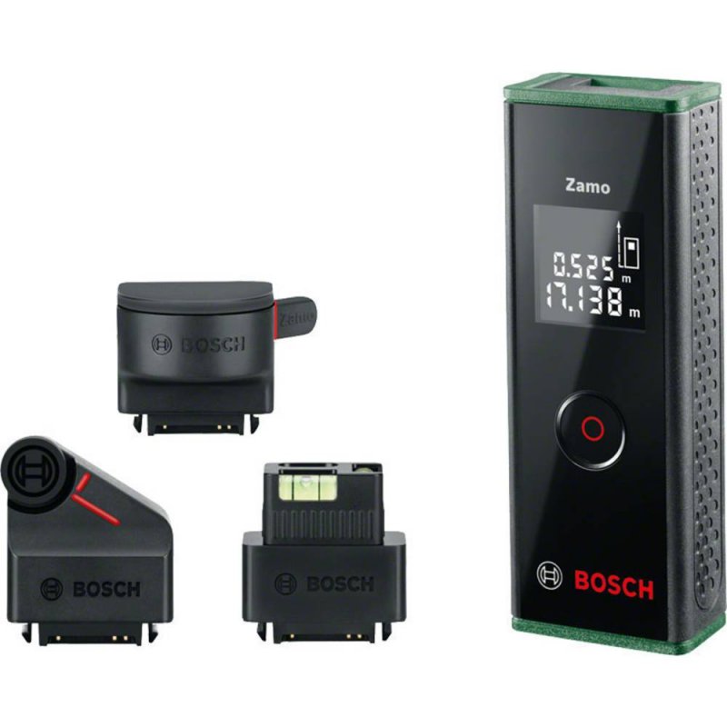 BOSCH Далекомір лазерний Zamo SET, 0.15–20м, ±3мм, + 3 адаптера (0603672701)