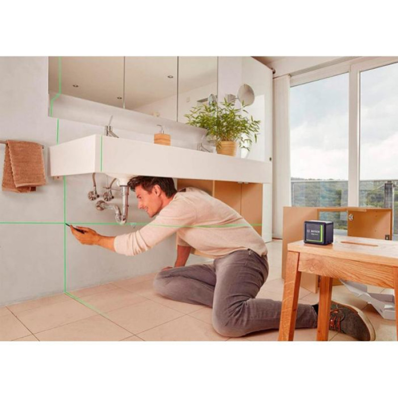 BOSCH Нівелір лазернийQuigo Green, точність ± 0.6 мм/м, 12 м, зелений, 0.27 кг (0603663C02)