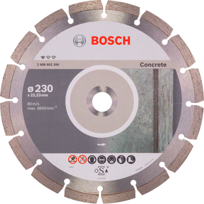 BOSCH Диск алмазний Standard for Concrete 230-22.23, по бетону (2608602200)