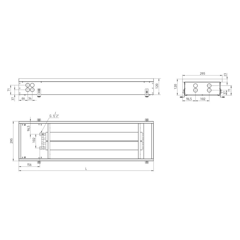 Carrera Внутрішньопідлоговий конвектор  4S2 Black 250х2500х110 (4S2_25/250/11)