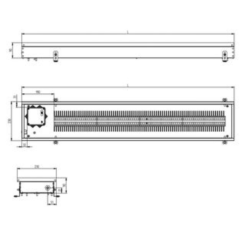 Carrera Внутрішньопідлоговий електричний конвектор Electro SE Black 230х2000х90 220V (SE_B_23/200/09)