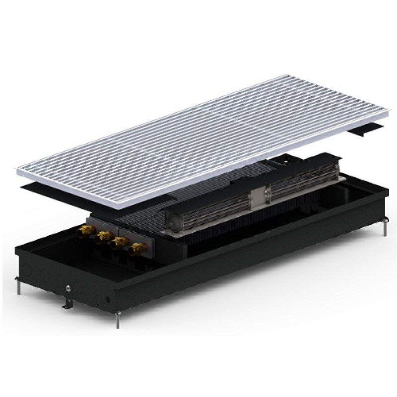 Carrera Внутрішньопідлоговий конвектор  SV2 Black 380х2250х90+вент. DC24V (SV2B24dc_38/225/09)