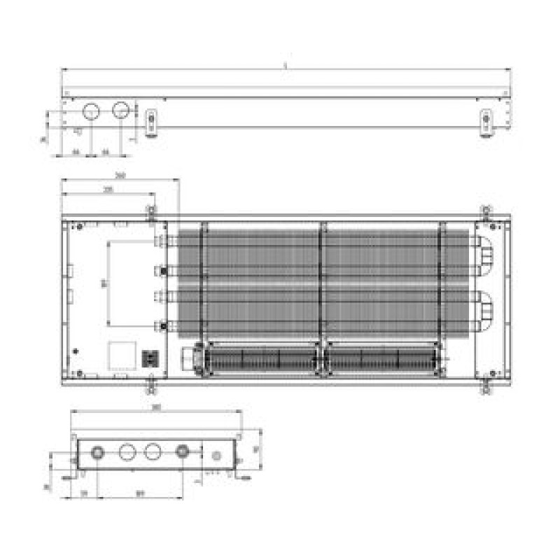Carrera Внутрішньопідлоговий конвектор  SV2 Black 400х3000х120 + вент. DC24V (SV2B24dc_40/300/12)