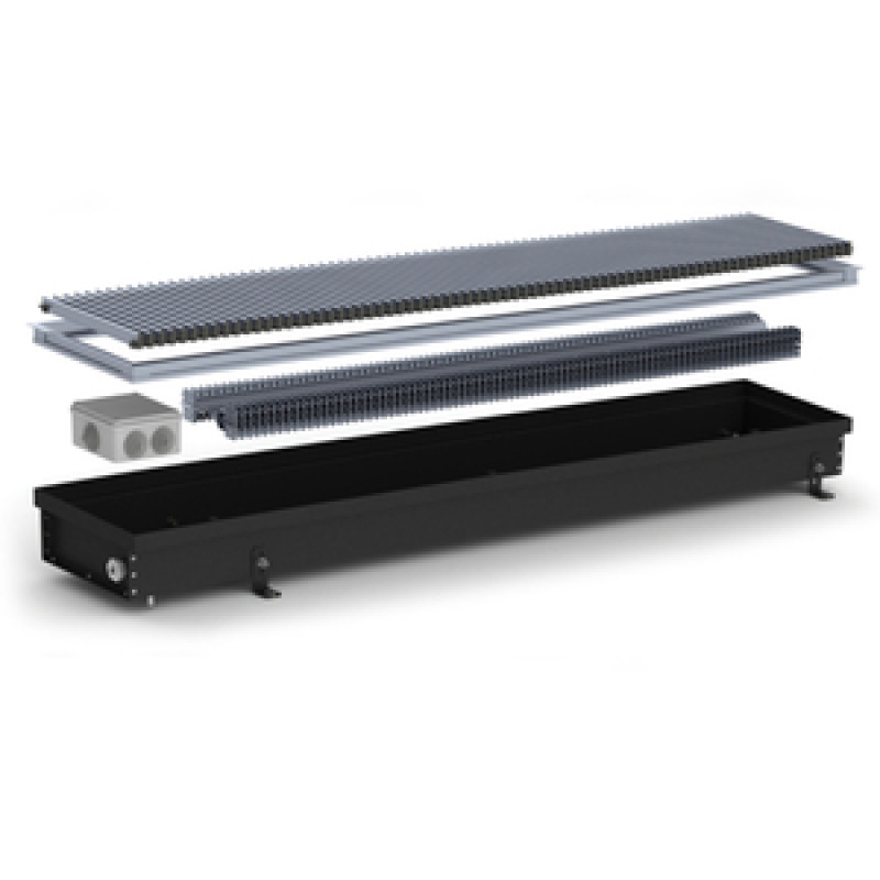 Carrera Внутрішньопідлоговий конвектор  SV Black 250х2500х90+вент. DC24V (SVB24dc_25/250/09)