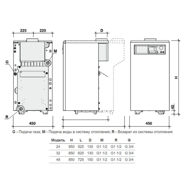 Fondital ALTAIR RTN T 32 Котел чавунний (природна тяга) газовий підлоговий 1-контурний (п`єзорозпал) (CATU32NB32)
