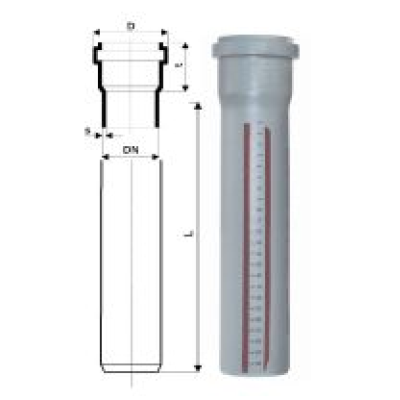 Ostendorf Труба каналізаційна, d=32 мм, l=1500 мм Сірий (170050)