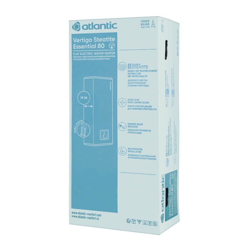 Atlantic Водонагрівач (бойлер) електричний Vertigo Steatite Essential 80 MP-065 2F 220E-S (1500W) (841307)