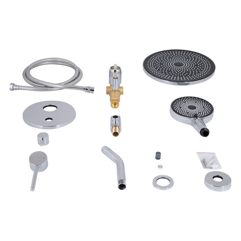 Qtap Душова система універсальна Scorpio прихованого монтажу на два споживача QTSCO113CRM45896 Chrome