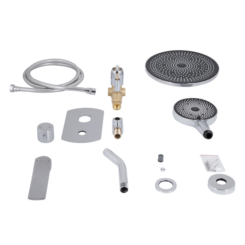 Qtap Душова система універсальна Slavonice прихованого монтажу на два споживача QTSLA113CRM45898 Chrome