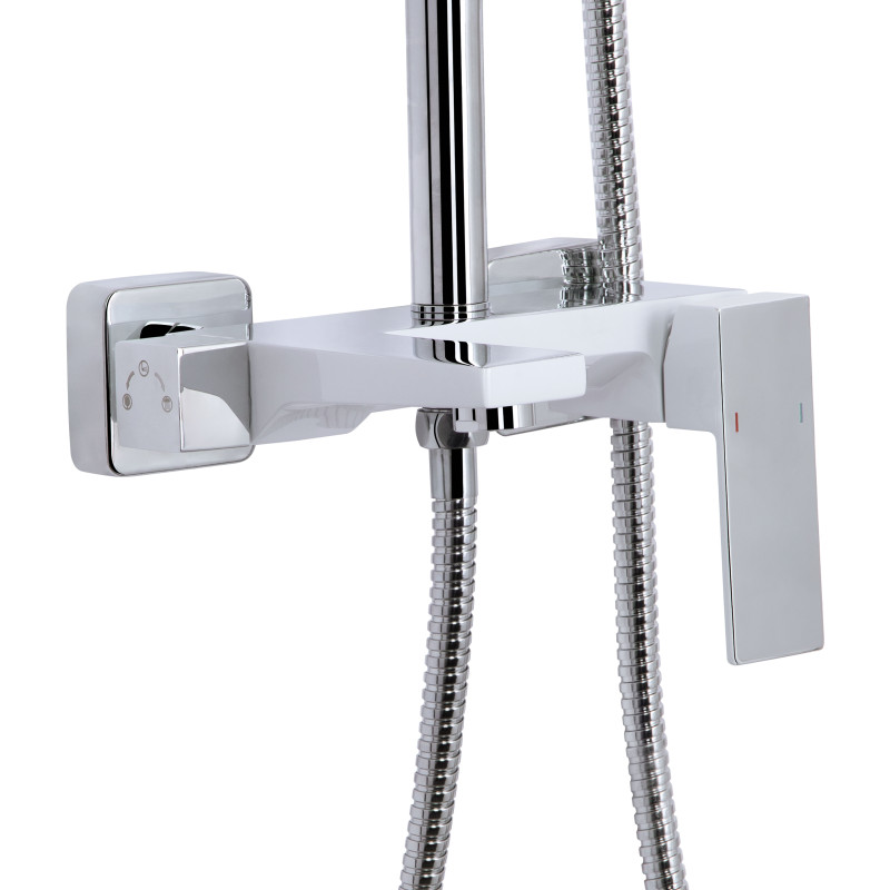 Qtap Душова система універсальна Gemini на три споживача (з виливом) QTGEM111CRW45687 Chrome/White