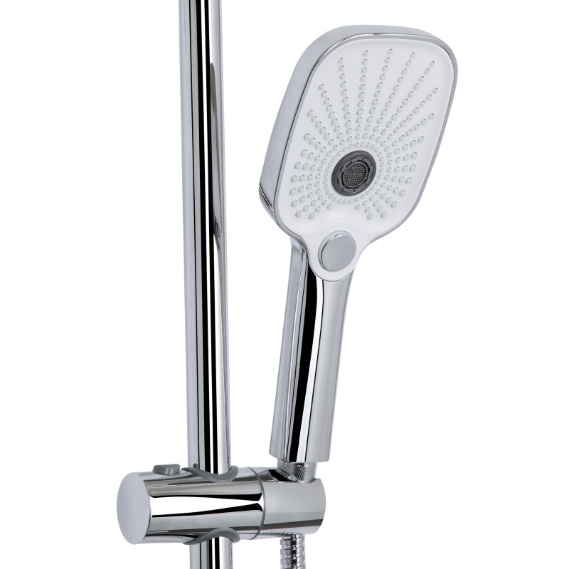 Qtap Душова система універсальна Gemini на три споживача (з виливом) QTGEM111CRW45687 Chrome/White