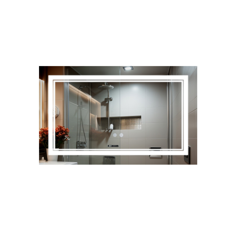 Qtap Дзеркало Cardinal 500х700 з LED-підсвічуванням Touch, з антизапотіванням, з димером, рег. темп. кольору (3000-6500K) Reverse QT0478C5070