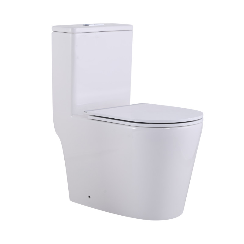 Qtap Унітаз-моноблок підлоговий Swan Ultra Quiet безобідковий з сидінням Soft-close WHITE QT16226080AW