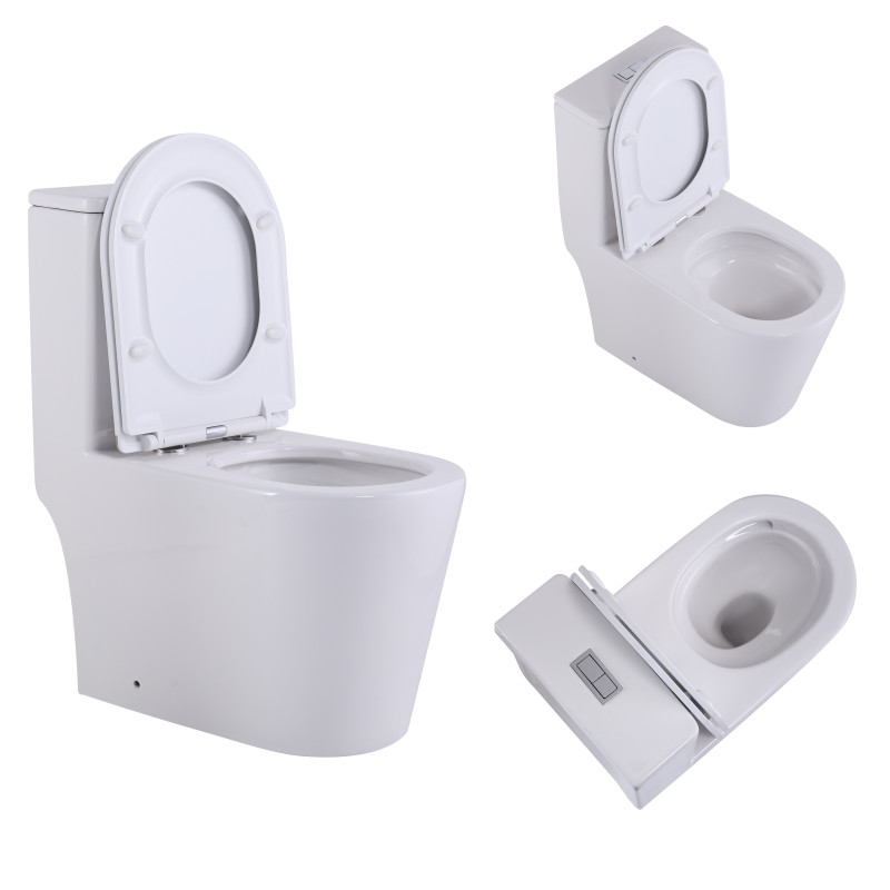 Qtap Унітаз-моноблок підлоговий Swan Ultra Quiet безобідковий з сидінням Soft-close WHITE QT16226080AW