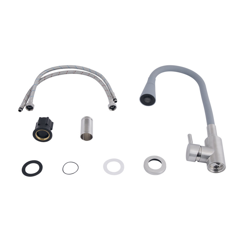 Lidz Змішувач для кухні Aria 015F31 з гнучким виливом (k35) LDARI015F31GNK31871 Grey / Nickel